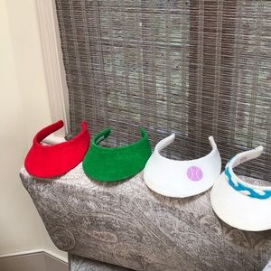 Four terrycloth visors